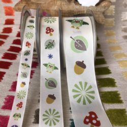 Ruban - Chouettes, feuilles, champignons ...
