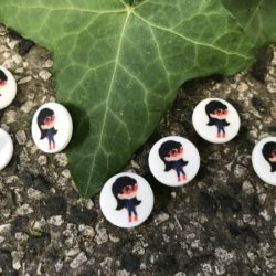 Bouton - Miraculous : Ladybug sur blanc