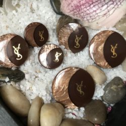Bouton - Rond 2 brun imitation YSL