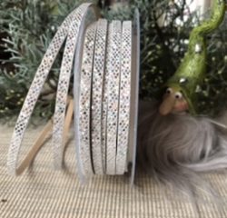Lacet - Mini paillettes irisées sur gris clair