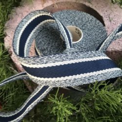Sangle - marine très foncé et beige en 40mm.
