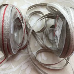 Tresse - Lin et lurex beige/écru ou naturel/rouge