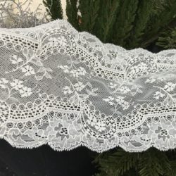 Dentelle - Entre-deux large écru extensible à fleurs
