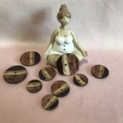 Bouton - Noix de coco nature et peint marron/beige