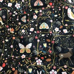 Tissu Dashwood - Cerfs, oiseaux, papillons et fleurs