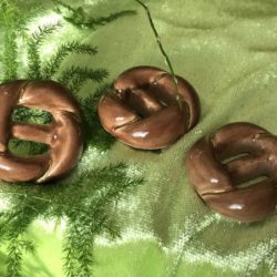 Boutons vintages chic - Noeud torsadé, brun caramel et or